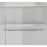 4 Door White Wardrobe Cabinet – Hanging Rail, Shelves & Black Handles - Extra Image