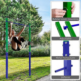 Single Outdoor Pull-Up Bar – Height Adjustable Gymnastics & Fitness Bar - Rear View