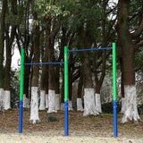 Double Outdoor Pull-Up Bar – Height Adjustable Gymnastics & Fitness Bar - 45-Degree Angle