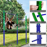 Double Outdoor Pull-Up Bar – Height Adjustable Gymnastics & Fitness Bar - Rear View