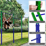 Triple Outdoor Pull-Up Bar – Height Adjustable Gymnastics & Fitness Bar - Rear View