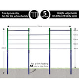 Triple Outdoor Pull-Up Bar – Height Adjustable Gymnastics & Fitness Bar