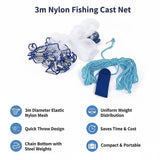 3m Nylon Fishing Cast Net – Quick Throw Mesh with Chain Weights & Drawstring - Extra Image