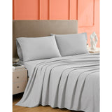 Queen Bed Sheet Set – 1800 Series Microfiber, Deep Pocket, Soft & Breathable, Grey - Front View