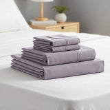 Queen Bed Sheet Set – 1800 Series Microfiber, Deep Pocket, Soft & Breathable, Grey - Front View