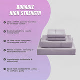 King Bed Sheet Set – 1800 Series Microfiber, Deep Pocket, Soft & Breathable, Grey - Extra Image