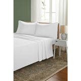 Double Bed Sheet Set – 1800 Series Microfiber, Deep Pocket, Soft & Breathable, White - Side View