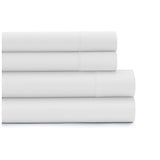 Double Bed Sheet Set – 1800 Series Microfiber, Deep Pocket, Soft & Breathable, White - Top-Down View