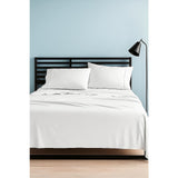 Queen Bed Sheet Set – 1800 Series Microfiber, Deep Pocket, Soft & Breathable, White - Side View