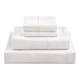 Queen Bed Sheet Set – 1800 Series Microfiber, Deep Pocket, Soft & Breathable, White - 45-Degree Angle