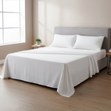 Queen Bed Sheet Set – 1800 Series Microfiber, Deep Pocket, Soft & Breathable, White - Rear View