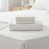 King Bed Sheet Set – 1800 Series Microfiber, Deep Pocket, Soft & Breathable, White - Front View