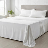 King Bed Sheet Set – 1800 Series Microfiber, Deep Pocket, Soft & Breathable, White - 45-Degree Angle