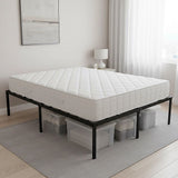 Queen Metal Bed Frame 45cm High Full Steel Base Platform For Stable Bedroom Support - Front View