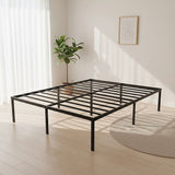 Queen Metal Bed Frame 45cm High Full Steel Base Platform For Stable Bedroom Support - Side View