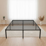 Queen Metal Bed Frame 45cm High Full Steel Base Platform For Stable Bedroom Support - Top-Down View