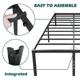 Queen Metal Bed Frame 45cm High Full Steel Base Platform For Stable Bedroom Support - 45-Degree Angle