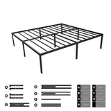 Queen Metal Bed Frame 45cm High Full Steel Base Platform For Stable Bedroom Support - Rear View