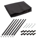 Camping Windbreak with Clear Windows & Carry Bag 725x140cm Black Outdoor Privacy Shelter