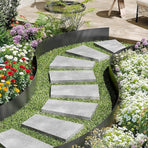 Steel Landscape Edging 6 Pack 100x20cm Rust Resistant Garden Border Edging for Lawn Paths