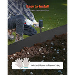 Steel Landscape Edging 6 Pack 100x20cm Rust Resistant Garden Border Edging for Lawn Paths