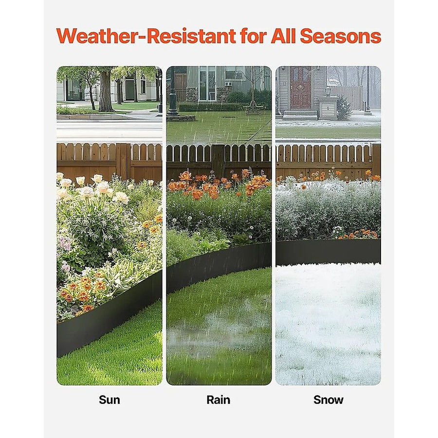Steel Landscape Edging 6 Pack 100x20cm Rust Resistant Garden Border Edging for Lawn Paths