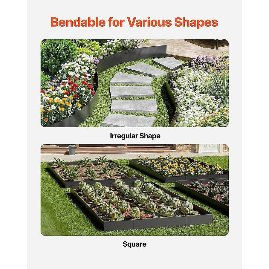 Steel Landscape Edging 6 Pack 100x20cm Rust Resistant Garden Border Edging for Lawn Paths