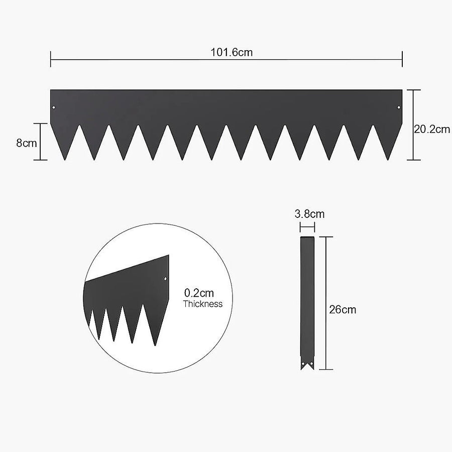 Steel Landscape Edging 6 Pack 100x20cm Rust Resistant Garden Border Edging for Lawn Paths