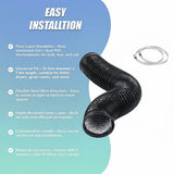 Flexible Aluminium Ducting 203mm x 7.6m 4 Layer Vent Hose HVAC Dryer - 45-Degree Angle