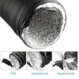 Flexible Aluminium Ducting 203mm x 7.6m 4 Layer Vent Hose HVAC Dryer - Low Angle