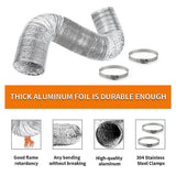 10.5cm x 7.6m Flexible Aluminium Air Duct – Dryer & HVAC Vent Hose - Side View