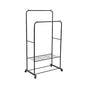 Double Clothes Rack Metal Garment Rail 80x154cm Heavy Duty Hanging Shelf Storage Organiser