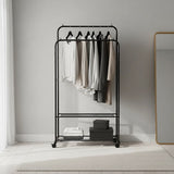Double Clothes Rack Metal Garment Rail 80x154cm Heavy Duty Hanging Shelf Storage Organiser - Front View