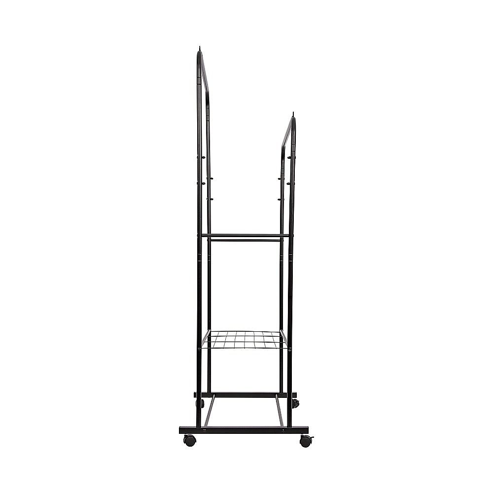 Double Clothes Rack Metal Garment Rail 80x154cm Heavy Duty Hanging Shelf Storage Organiser