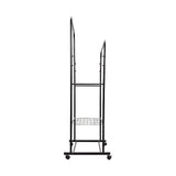 Double Clothes Rack Metal Garment Rail 80x154cm Heavy Duty Hanging Shelf Storage Organiser - Top-Down View