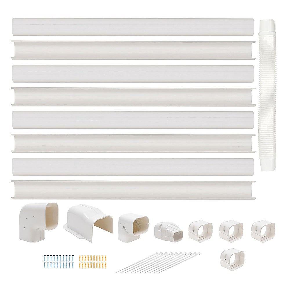 4.8m Mini Split AC Line Set Cover Kit PVC Duct for Central Air Conditioner Installation