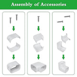 4.8m Mini Split AC Line Set Cover Kit PVC Duct for Central Air Conditioner Installation - Top-Down View