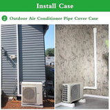 4.8m Mini Split AC Line Set Cover Kit PVC Duct for Central Air Conditioner Installation - Low Angle