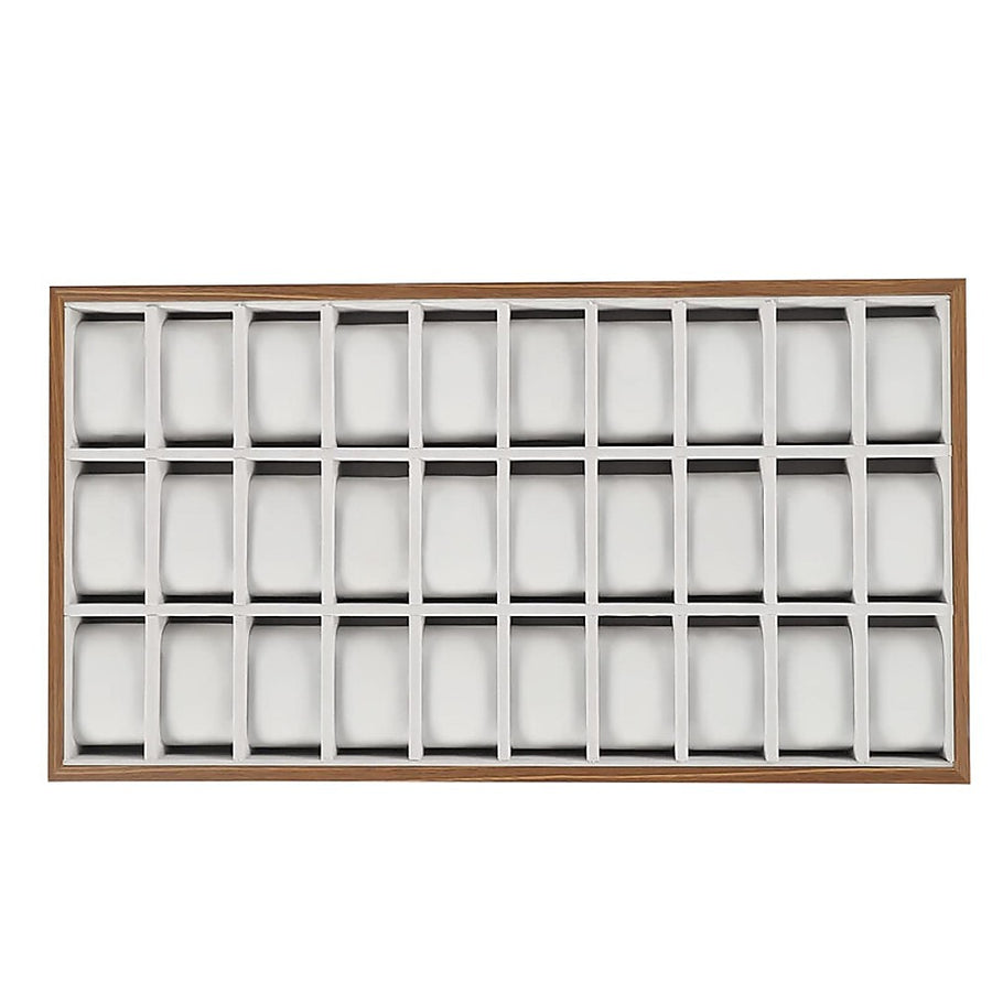 30-Grid Watch & Jewellery Tray Organiser Display Case Holder – Velvet Drawer Insert
