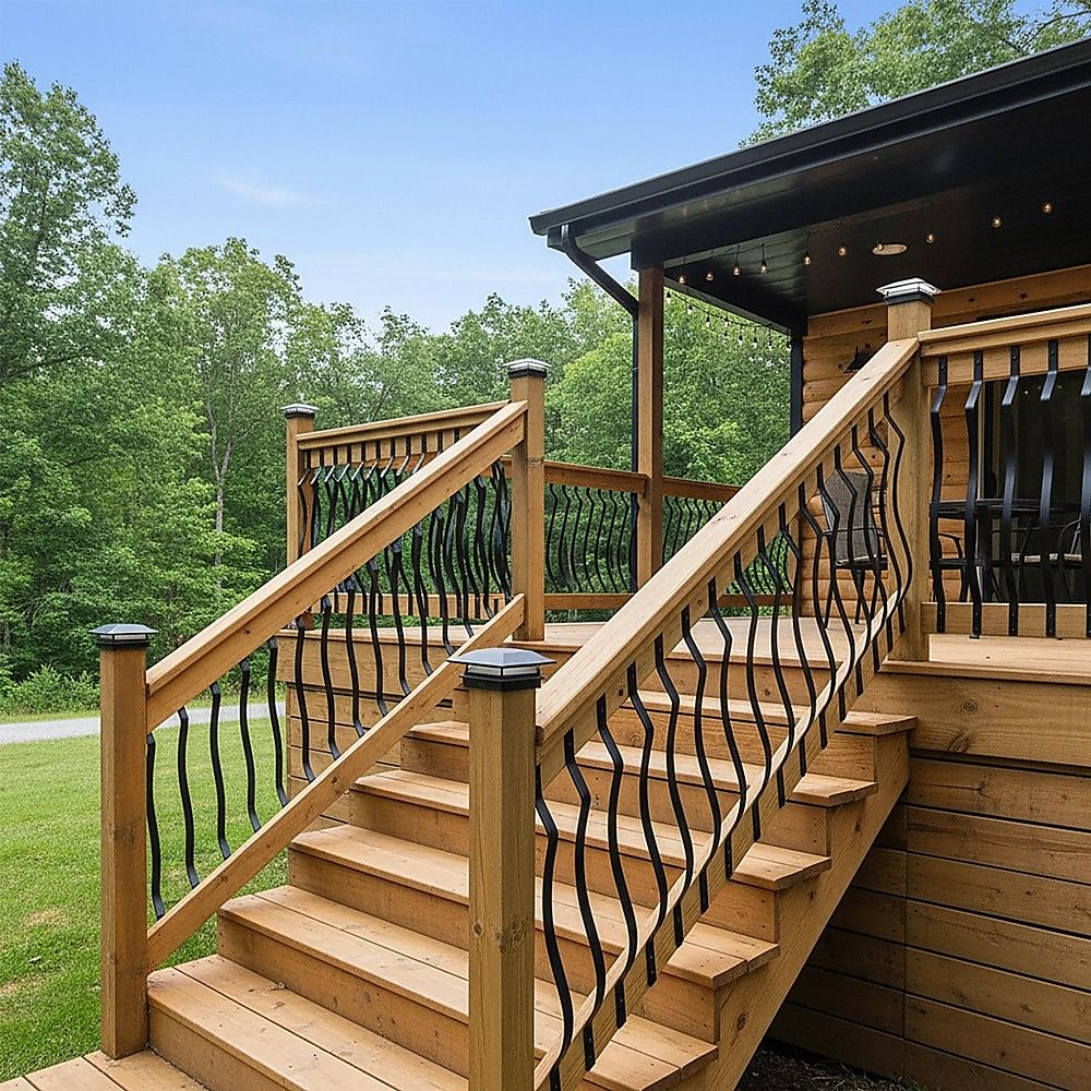 51 Pack 82cm Metal Deck Balusters Iron Stair Railing Spindles for Outdoor Indoor Use