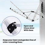24m Folding Dryer for Laundry and Washing Wall Mounted 5 Arm Clothes Airer Space Saving Design
