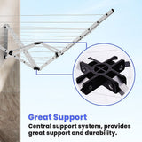 24m Folding Dryer for Laundry and Washing Wall Mounted 5 Arm Clothes Airer Space Saving Design