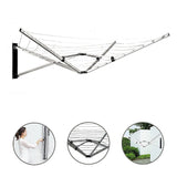 26m Folding Dryer for Laundry & Washing - Wall Mounted 5 Arm Clothes Airer - 45-Degree Angle