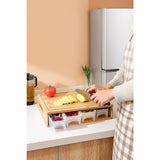 Bamboo Cutting Board Set with Graters and Containers Food Prep Station for Kitchen Organisation