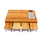 Bamboo Cutting Board Set with Graters and Containers Food Prep Station for Kitchen Organisation