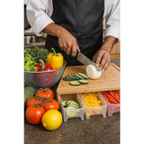 Bamboo Cutting Board Set with Graters and Containers Food Prep Station for Kitchen Organisation - Close-Up Angle
