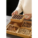 Square Bamboo Snack Serving Tray – Eco-Friendly Platter for Fruit, Cheese & Appetisers