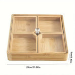 Square Bamboo Snack Serving Tray – Eco-Friendly Platter for Fruit, Cheese & Appetisers