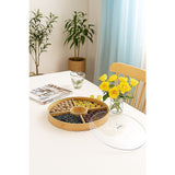Round Bamboo Snack Serving Tray – Eco-Friendly Platter for Fruit, Cheese & Appetisers - Front View