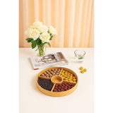 Round Bamboo Snack Serving Tray – Eco-Friendly Platter for Fruit, Cheese & Appetisers - Side View
